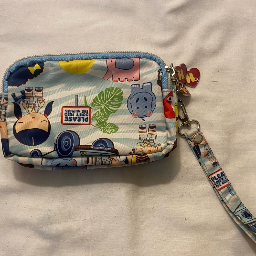 Harajuku Lovers Blue Travel-Themed Clutch Wristlet